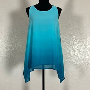 1733 NWT Zac&Rachel Sleeveless Aqua/Turquoise Blouse. SzM